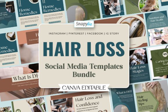 Download Hair Loss Canva Social Media Bundle - Canva social media Collection