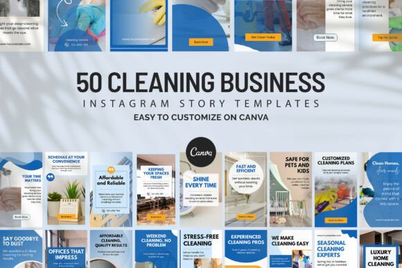 Download Cleaning Business IG Canva Story Design - Premium Resources