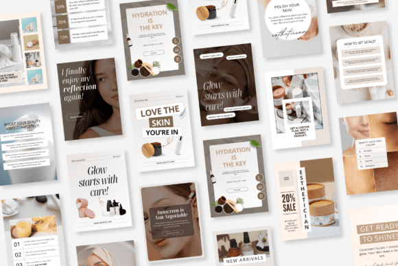 Download Skincare Canva Social Media Bundle - Canva social media Collection